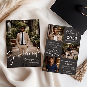Graduation Invitation Template, Modern Graduation Announcement, Senior Graduation Party, Boys Graduation Party Invite, Grad Invitation - Etsy