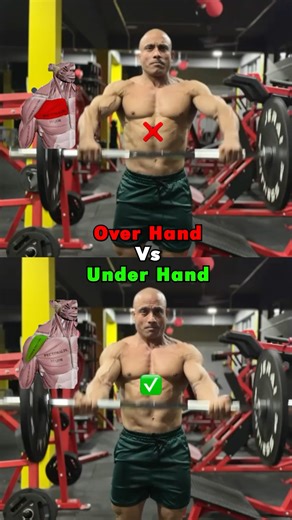 “Which Grip Builds More Muscle? Overhand vs Underhand Explained”#shorts #fitness #motivation