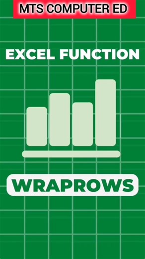 😱 Excel WRAPROWS Function | Data ko Rows me Auto Wrap Kare | Trick#excel #shorts #youtubeshorts