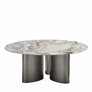 Tangeri Gold Calacatta Marble Round Dining Table by Roberto Lazzeroni