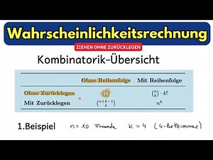 Kombinatorik - Variation vs Kombination ohne Wiederholung (Ohne Zurücklegen, Typische Klausurfragen)