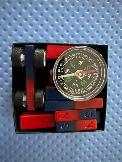 1 Set Assorted Magnetic Compass Teaching Aids, Including U-Shaped Magnets, Ring Magnets, Bar Magnets, Compass, Magnetic Car Models, Random Packaging, Compact And Easy To Store, Ideal For Office, Study And Stress Relief | SHEIN