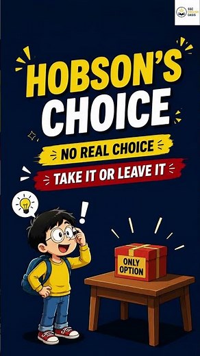 SSC CGL Idioms 🔥 | Hobson's Choice Meaning #sscenglish