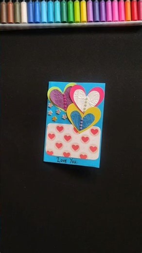 Simple & quick handmade card valentine's day series-7💕 valentine's day special card #shorts #hugday