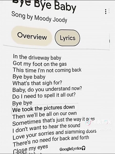 Bye Bye Baby Lyrics: Explore the Meaning and Themes