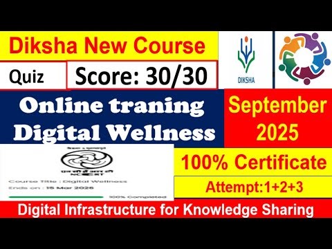 online digital Digital Wellness ncert online quiz answer online training 5 September 2025