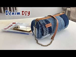 I transformed scraps of jeans into crossbody bag, Denim simple patchwork into crossbody bag tutorial