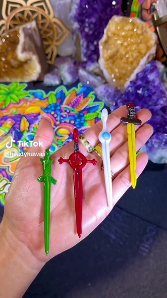 Finn's Swords Miniature Glass Pendants from Adventure Time