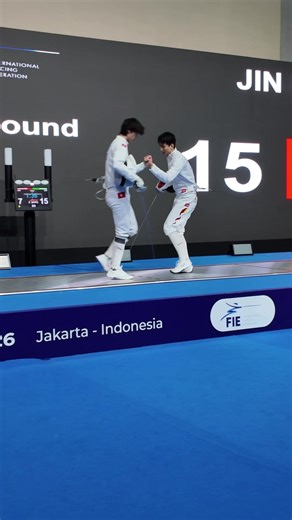 🔥⚔️ Junior Men’s Épée Final – 15–7 🇨🇳 JIN Shixing 🏆 🇭🇰 YUEN Nok Man At the Asian Cadet & Junior Fencing Championships 2026 🇮🇩 📍 Jakarta