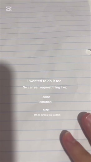 just request in the comments and tell me color size and other things u want on it