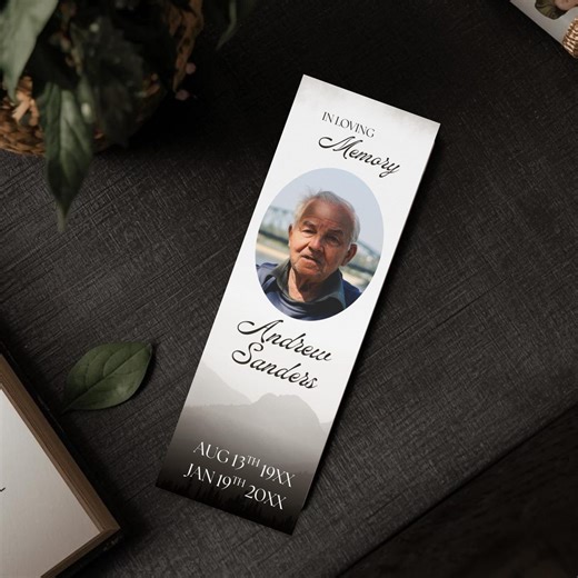 Funeral Bookmark Template, Editable Memorial Bookmark, in Loving Memory Bookmark, Printable Funeral Keepsake, Celebration of Life Bookmark - Etsy