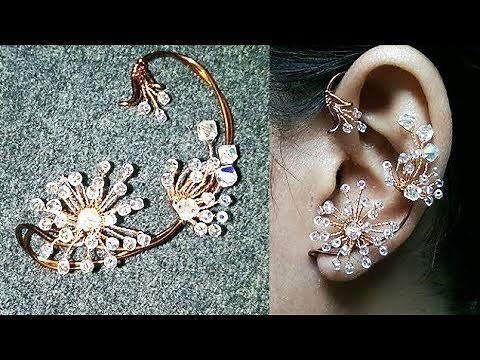dandelion ear cuff - Copper flower jewelry 275