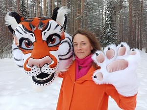 Tiger Mascot Costume loves you ❤ Mascot custom