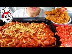 ASMR EATING CAR MUKBANG JOLLIBEE FRIED CHICKEN CHEESEBURGER SPAGHETTI REAL Sound 먹방 TWILIGHT SHOW