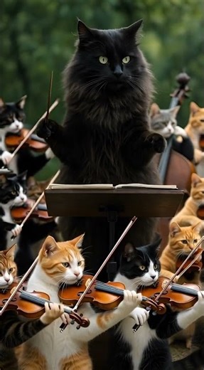 Cat Orchestra Conductor 😼🎼 | Cats Playing Music Together