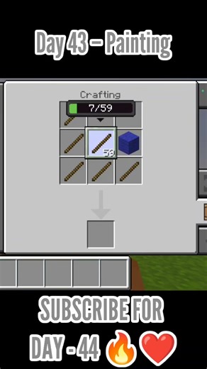 Minecraft Crafting | Day 43 – Painting 🖼 #minecraft #mcpe #shorts