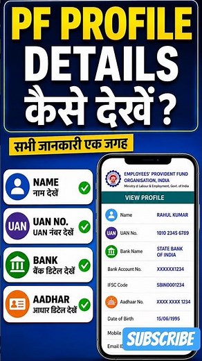PF Profile Details Kaise Check Kare? 📱 | Name, UAN, Bank, Aadhaar, Pan Card #epfo