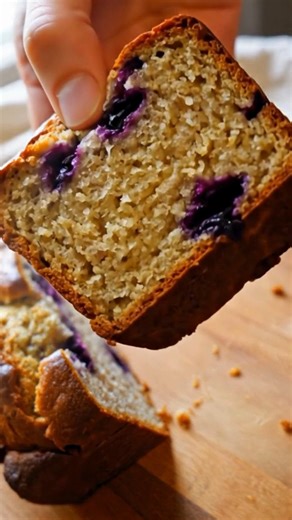 Moist, fluffy, and naturally sweet — this Cottage Cheese Banana Bread with Blueberries is a wholesome twist on the classic loaf. The cottage cheese adds creaminess and protein, the bananas keep it tender, and the blueberries bring juicy pops of sweetness in every slice. It’s perfect for breakfast, snacks, or a healthier treat the whole family will love. Ingredients: - 2 ripe bananas, mashed - 3 medium eggs - 1/2 cup cottage cheese, blended until smooth - 2 tbsp maple syrup - 1 tsp vanilla extrac