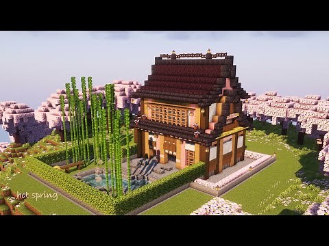 [マイクラ建築] 露天風呂付き温泉旅館の作り方[Minecraft][tutorial][hot spring]