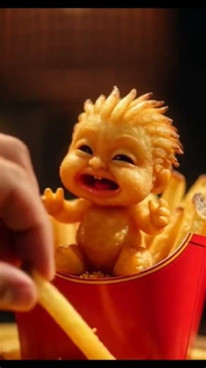 Cute Fries Baby Eating French Fries 🍟