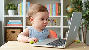 Funny Baby Video: Mischief with Papa's Laptop