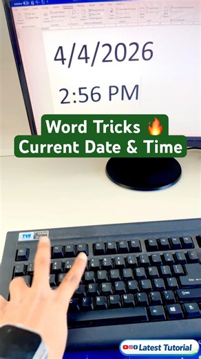 MS Word shortcut to insert the current date & time that updates automatically #excel #wordtips
