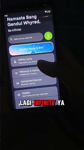 I changed the custom ROM again to the project infinity x redmi note 5 Pro