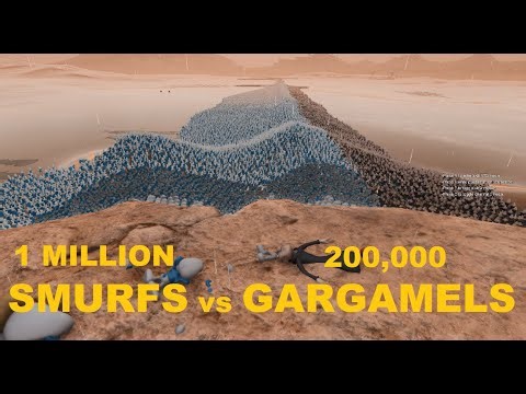 The Smurfs vs Gargamel Battle - 1 MILLION SMURFS vs 200,000 GARGAMELS - UEBS 2
