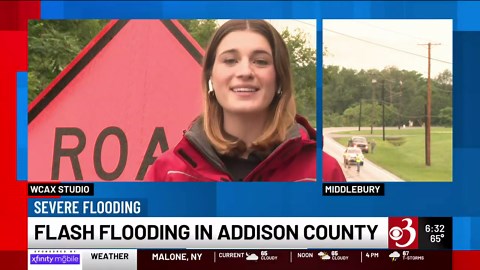 Flash flooding washes out roads in Addison County
