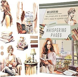 YagCu Journaling Sticker Book, Reading and Writing Scrapbook Stickers, Junk Journal Supplies, Pre-Cut Aesthetic Scrapbooking for Women, Collage Decorative Ephemera Bullet Planner DIY Arts