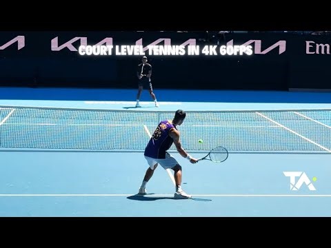 AO26: Alcaraz Vs Auger Aliassime: Court Level Groundstroke/Volley 4K 60FPS