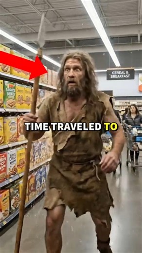 Caveman Discovers a Modern Grocery Store! 😳🛒 #shorts