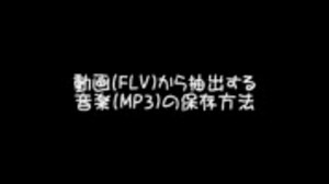 動画（FLV）から抽出する音楽（MP3）の保存方法