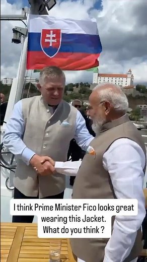 Twinning! PM Fico twins with PM Modi as he wears a jacket gifted by the latter