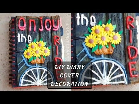 DIY Diary Cover Decoration | Handmade Clay Art Notebook Cover | Aesthetic Journal Craft