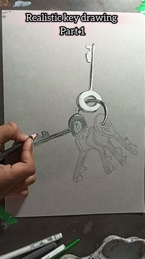 realistic key drawing part 1 #shorts #youtubeshorts #art #artist #viralshorts