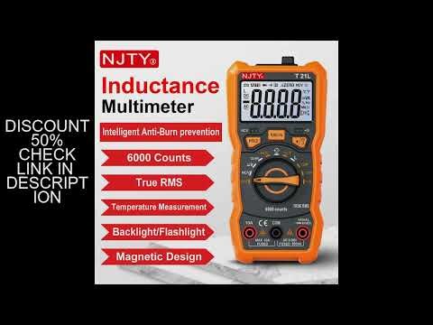 NJTY T21L Inductance Digital Multimeter 600?H-60H Range Duty Cycle 0.1-99% Temp DC AC Amp Voltage Re