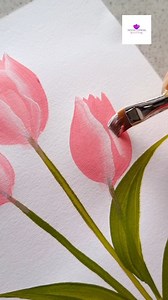 Easy tulips painting in onestroke ✨️ . @wocol_official . #wocol_official #flowerpainting #tulips #pinktulips #viralreels #fyp #aesthetic #ａｅｓｔｈｅｔｉｃ #wocol_official | WoCol