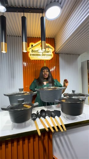 Adaeze Joy Egwu on Instagram: "5 pieces Jio original granite cookware set Price: 140,000 Sizes: 32cm 28cm 24cm 20cm and 28cm fry pan"