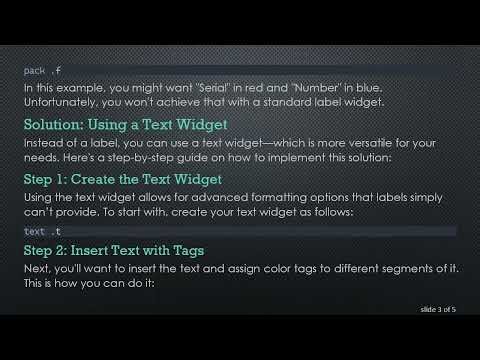 How to Add Multicolored Text in Tcl/Tk Labels