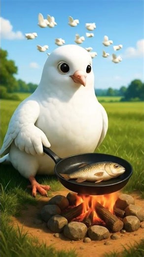 The pigeon cooked the fish#ai #animals #shortfeed #ytshort #viralshorts