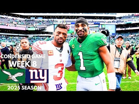 Eagles vs Giants 2025 Week 8 Condensed Game | NFL Highlights