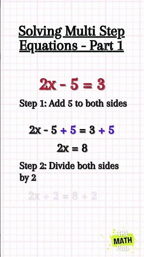 Solving Mult Step Equations🤓#maths #algebra #algebrabasics #mathsshorts #equation #trending