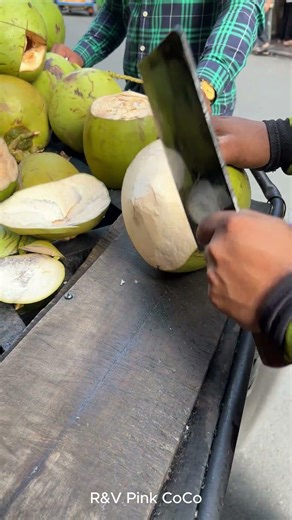 Simple way to peel coconut! #shorts #fresh #streetfood #fruit #coconut #viral #explore