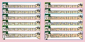 Counting in 5s up to 60 Guitar-Themed Display Poster