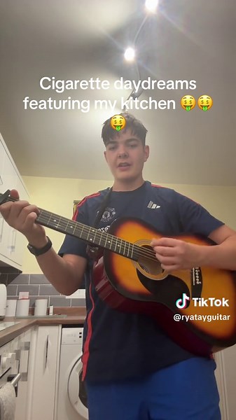 Cigarette daydreams by cage the elephant #guitar #song #music #musictok #fyp #guitartok #songtok #acousticguitar #cigarettedaydreams #cagetheelephant #kitchen #guitarcover