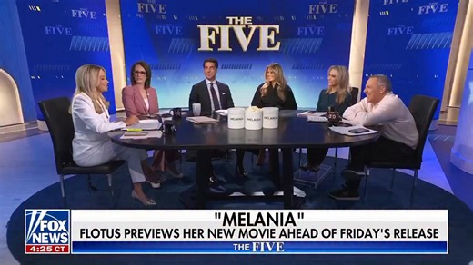 🚨 First Lady Melania Trump joined us on The Five Fox News ! I can't wait to take my family to see "Melania" - out Friday❗️ The First Lady told me about Barron, how proud she is of him, and how "he was a smart mind" behind President Trump's podcast strategy during the campaign. ⬇️ | Kayleigh McEnany