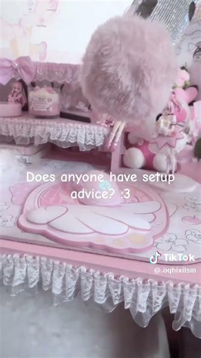 Honestly can’t tell what looks good anymore #cutecore #gamergirl #gamingsetup #pink #setup