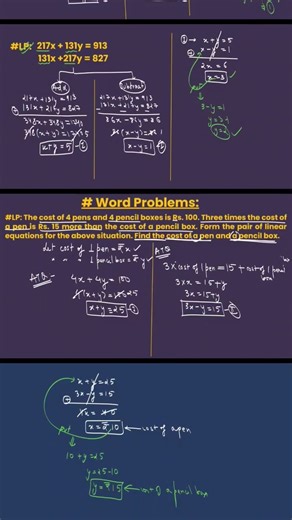 Notes of Pair of linear equation in two variables ❤