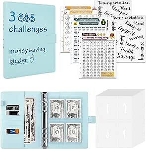100 envelopes money saving challenge,A5 money saving budget binder w/cash envelopes,envelope savings challenge book w/number pouchs,$5050 savings challenge binder for women&Budgeting Planner